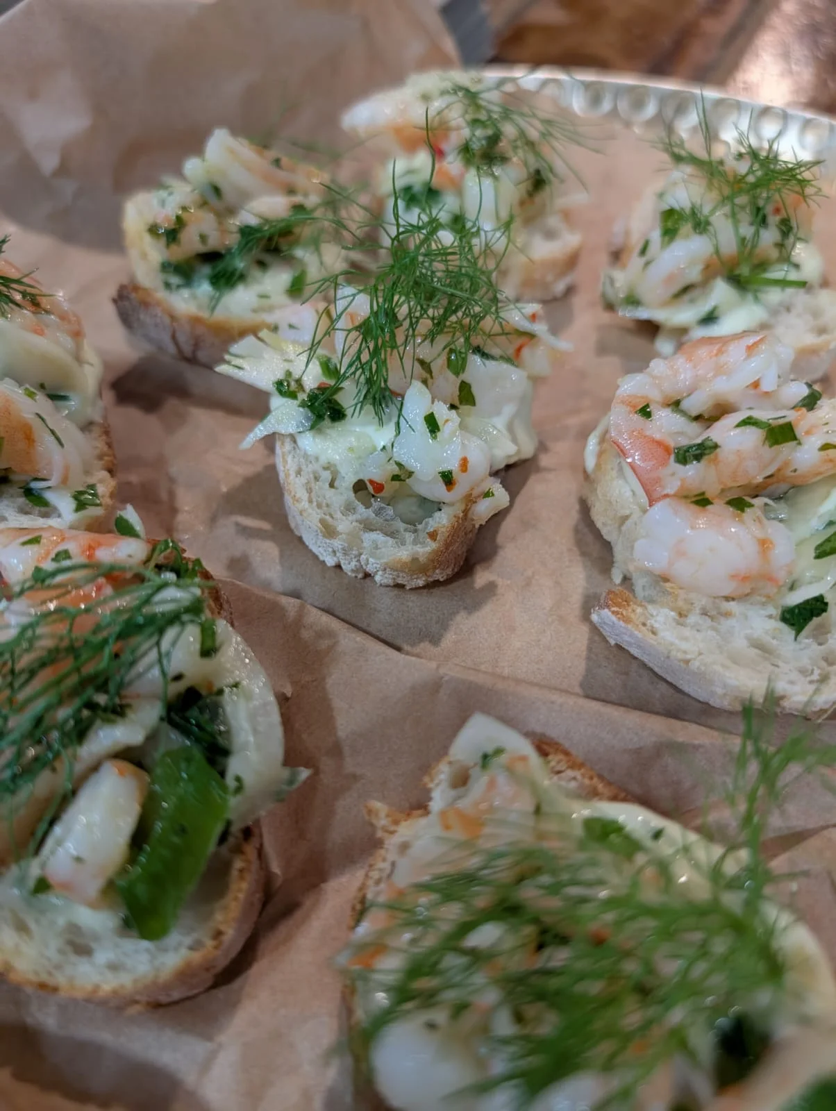 Prawn crostini